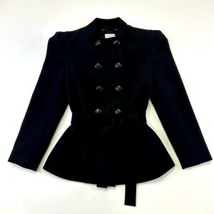 Robert Rodriguez double breasted jacket sharp shoulder belted Size 4 jersey